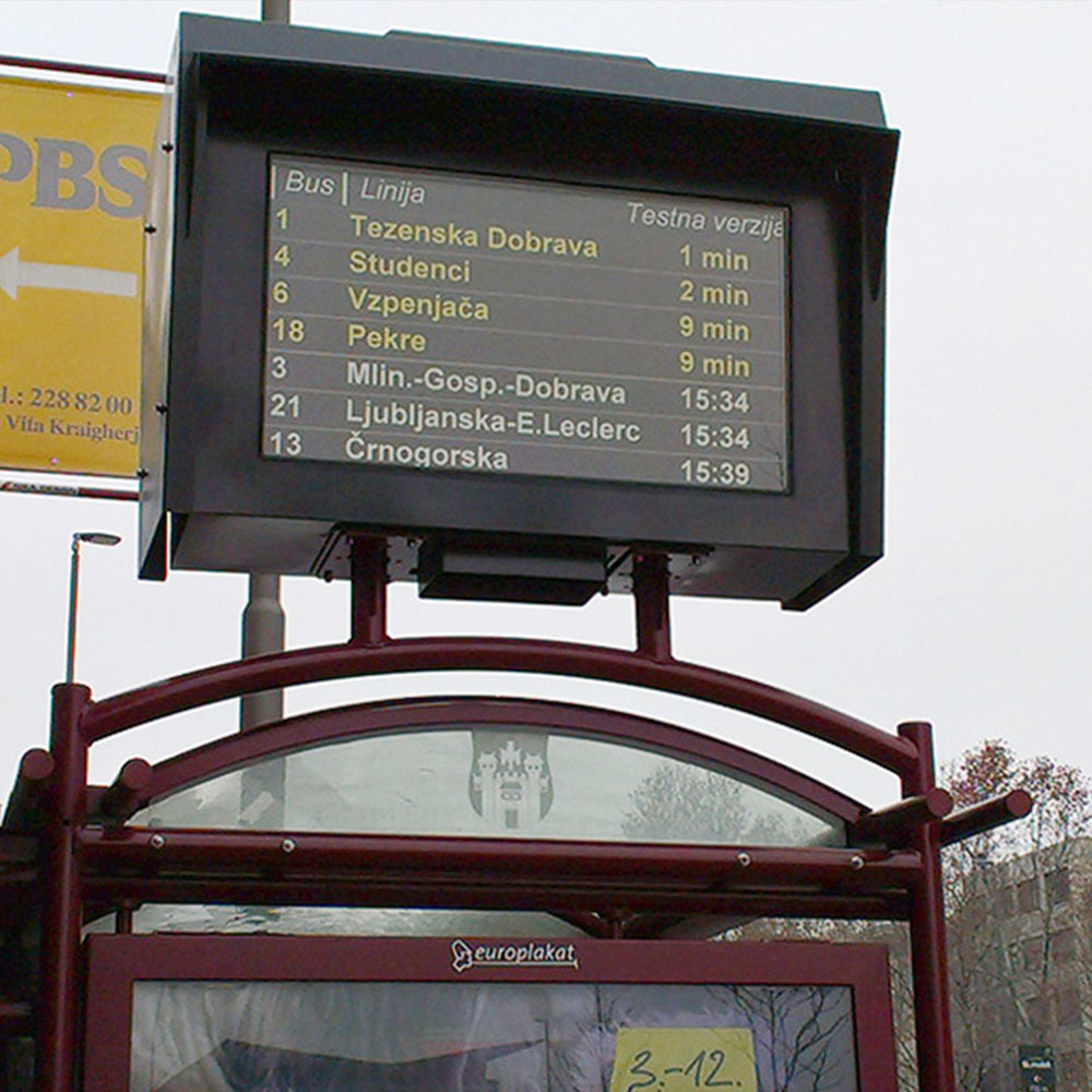 The case of electronic road signs on British buses